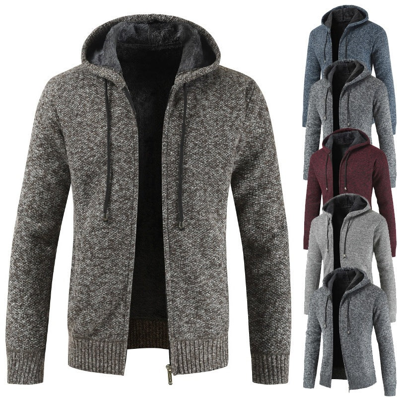 Ebay Automne et l'hiver hommes Épaisseur polaire Cardigan Chandail hommes à capuche Cardigan Jacke