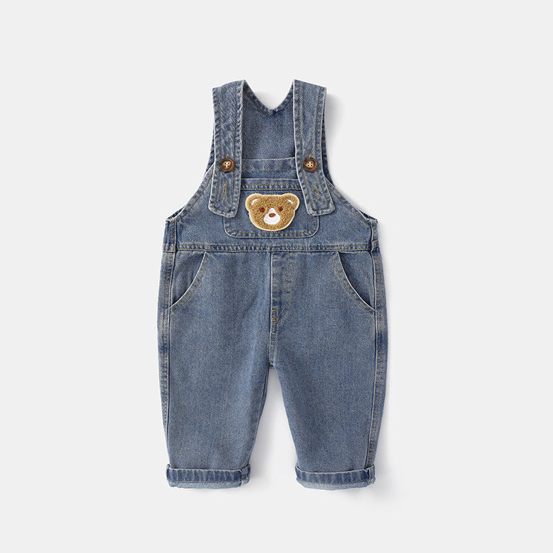 Survêtements en denim pour bébé imprimés rétro-causés