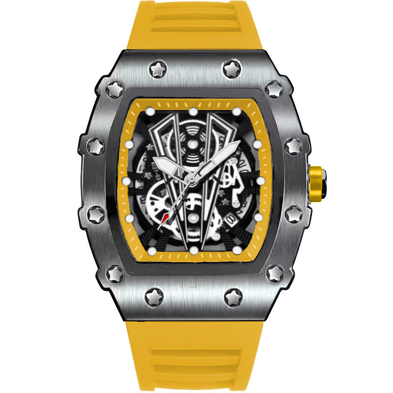 Montre Quartz en forme de barillet pour hommes Casual Sport