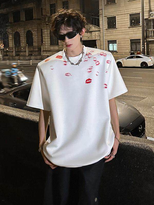 T-shirt à manches courtes pour homme structure et tendance avec un Loo