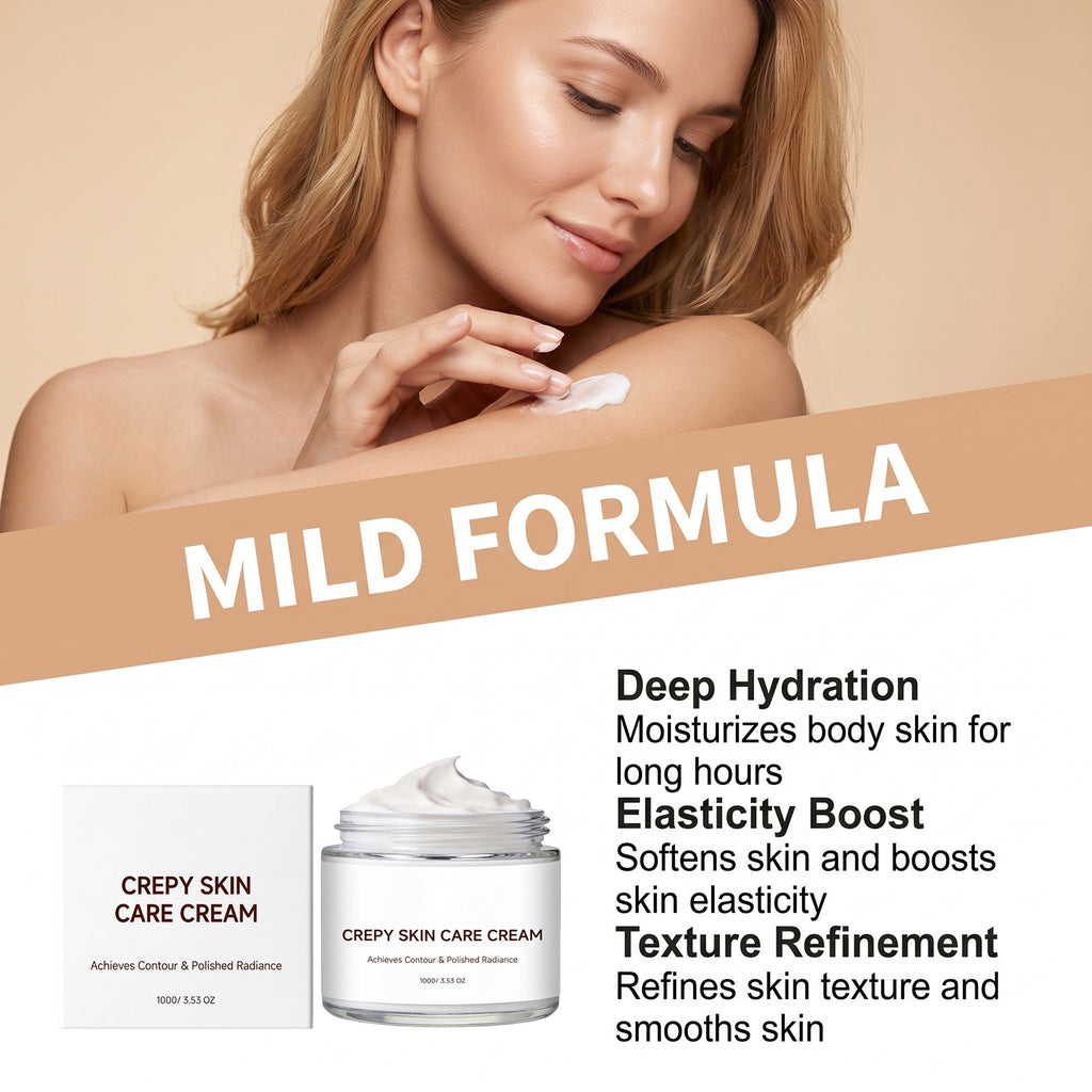 Crème pour soins de la peau crépie
