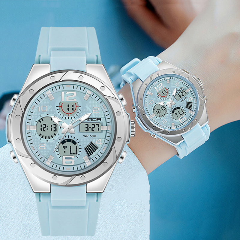 Homme double affichage étanche couple lumineux montre électronique de sport