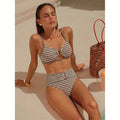 Vacation Beach Sexy Strrap rayé Bikini maillot de bain deux pièces