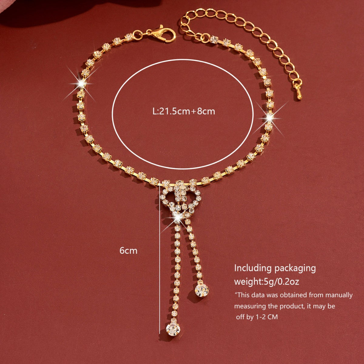 Femmes Floral Strass Tassel Anklet