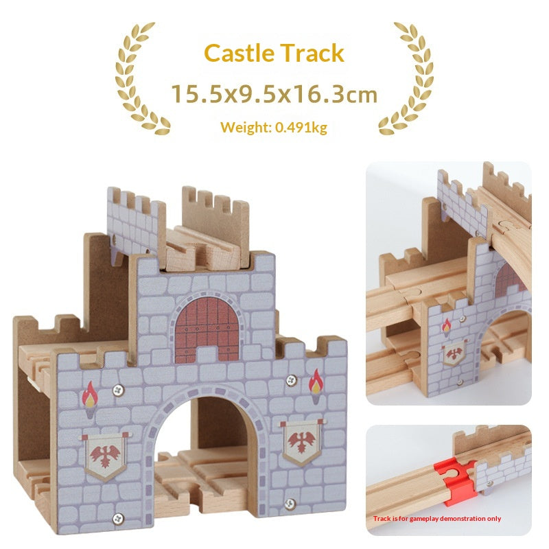 Scène de jeu de Puzzle de train en bois