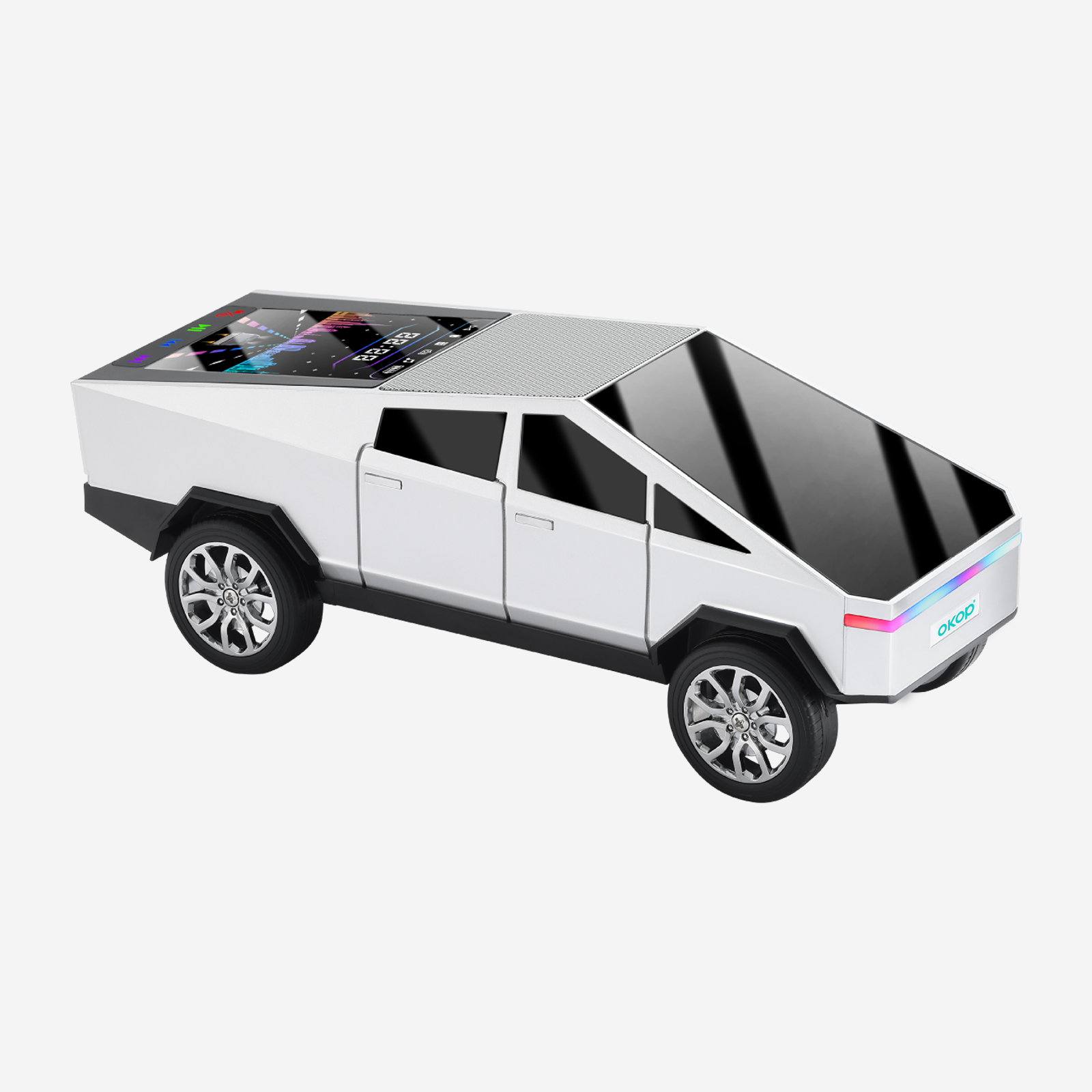 KP-828 Modèle de voiture Bluetooth haut-parleur Cyber Style avec fil d'écran couleur dynamique