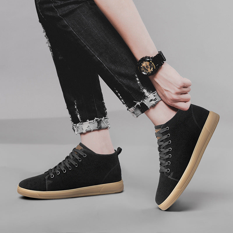 Hommes Jeunes Matte Pigskin Casual Sneakers