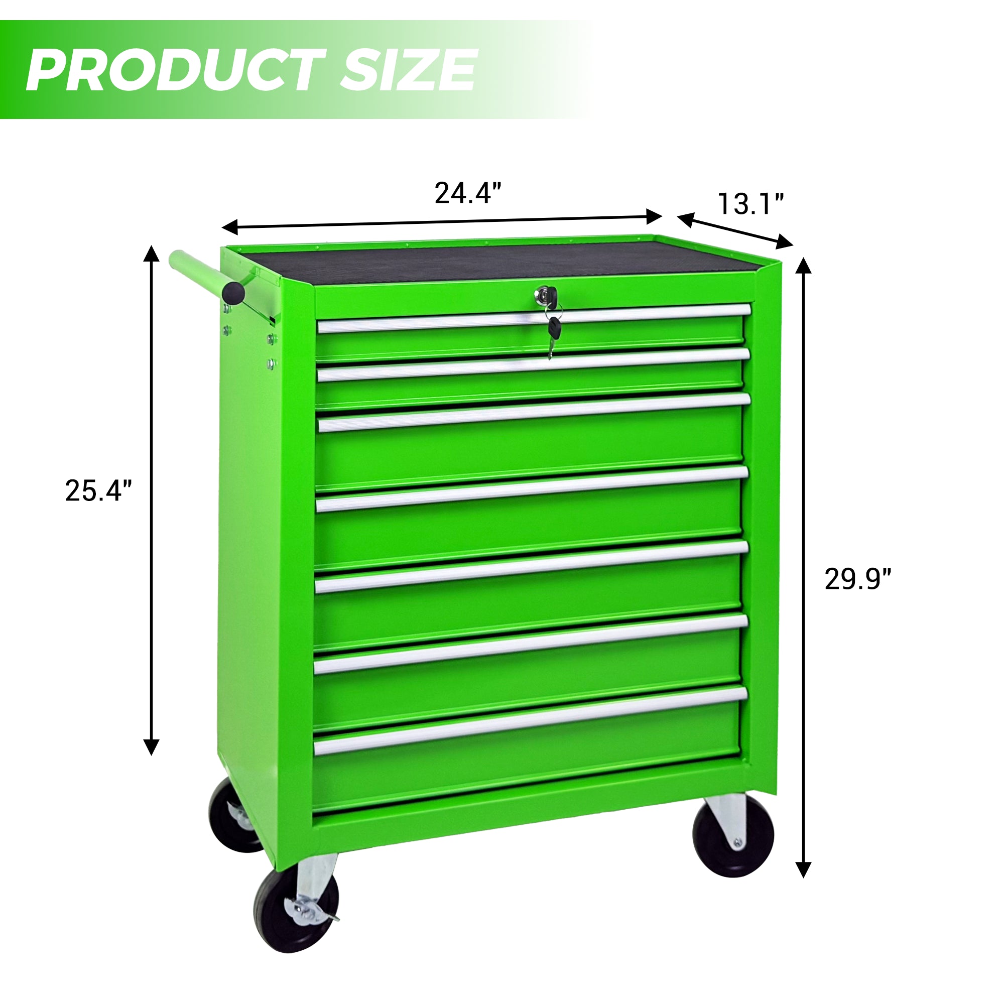 Roulement de coffre à outils avec boîte à outils 7-Drawer avec roues Multifonctionnel Tool Cart Mécanique T