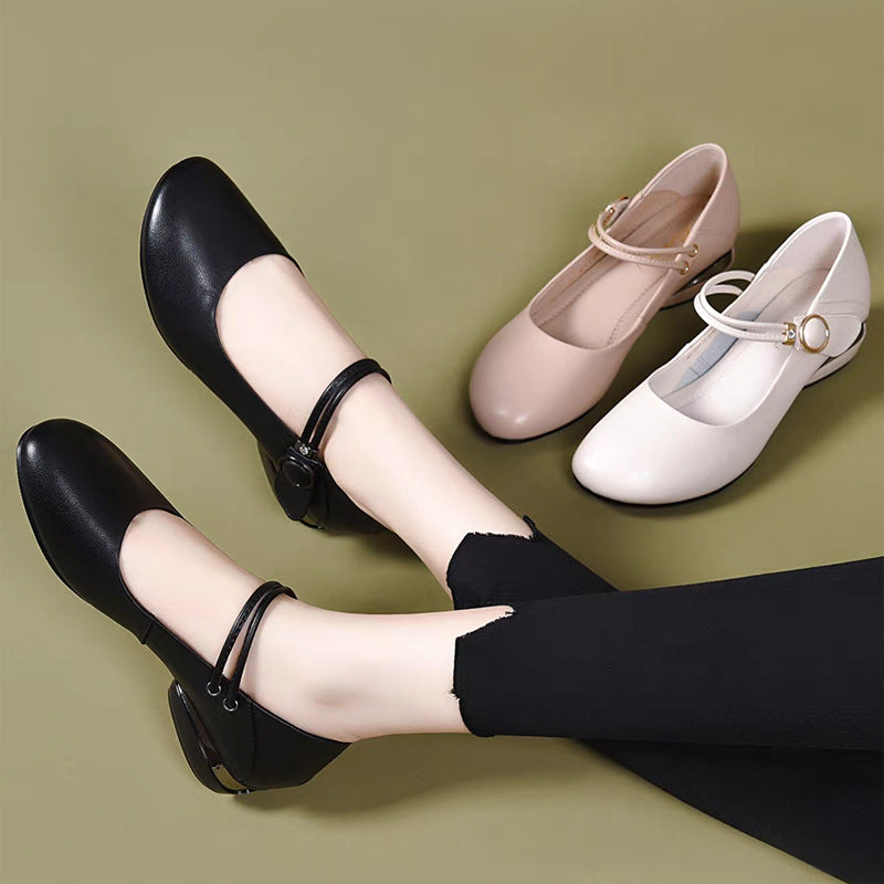Chaussures Fashionnable Chunky-heel Flat Femmes