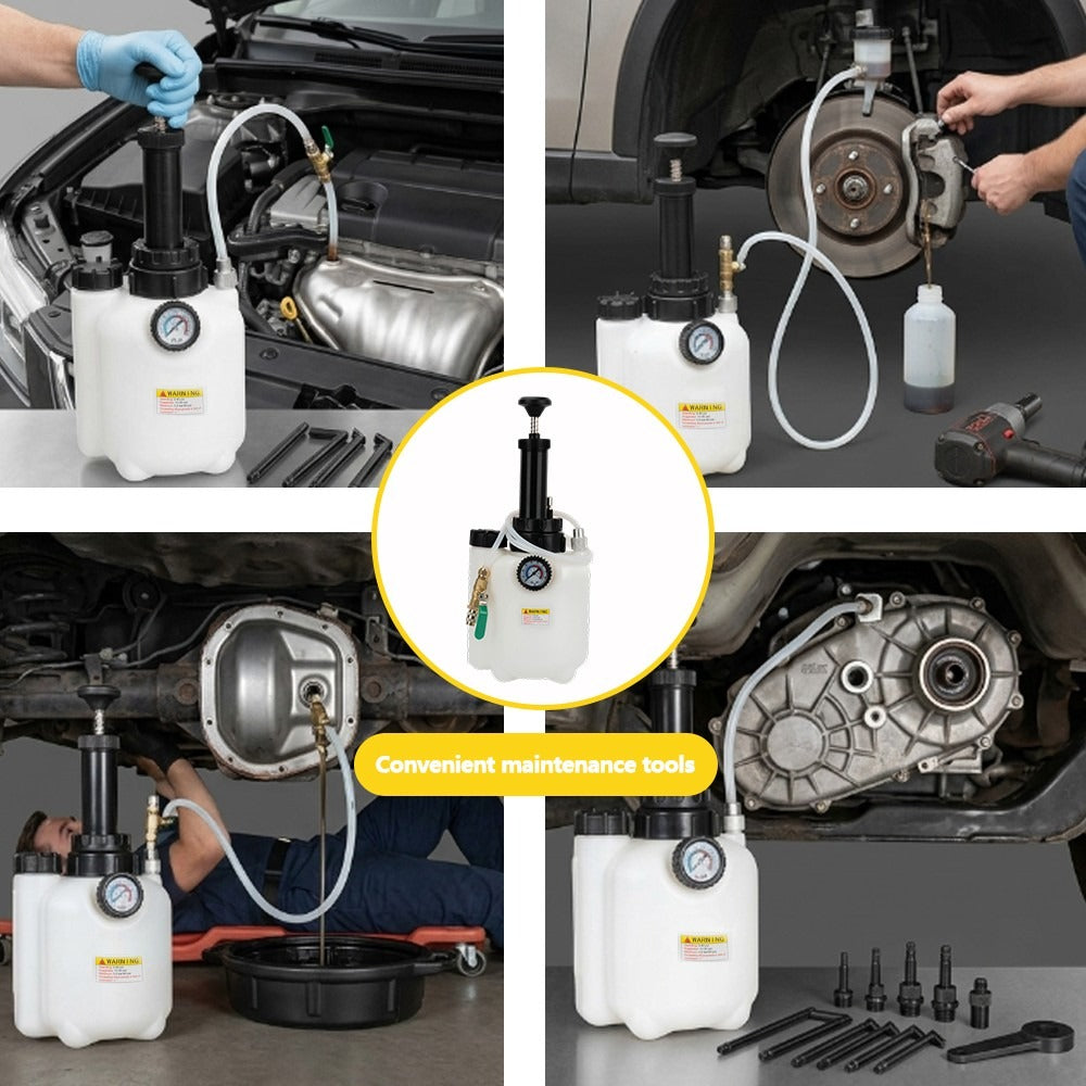 Pompe à fluide de transmission manuelle 3L ATF Système de transfert de remplissage d'huile avec 8 adaptateurs en aluminium