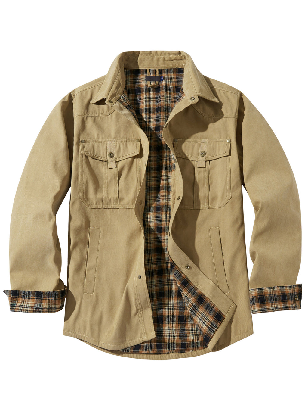 Homme Plus Taille Laps Plaid Flannel Casual Veste European American Retro Western Style Jac