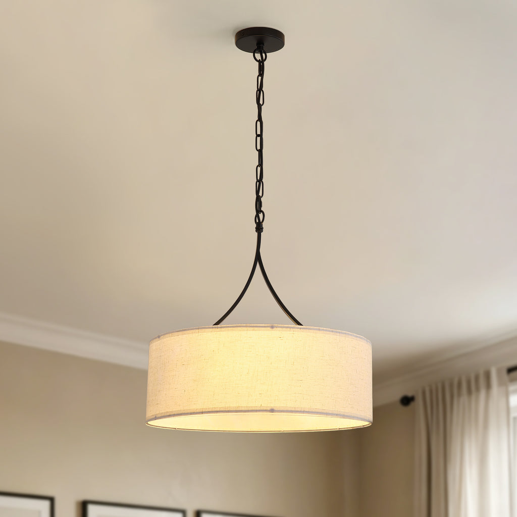 Lumière de pendentif moderne en tissu 3-Light