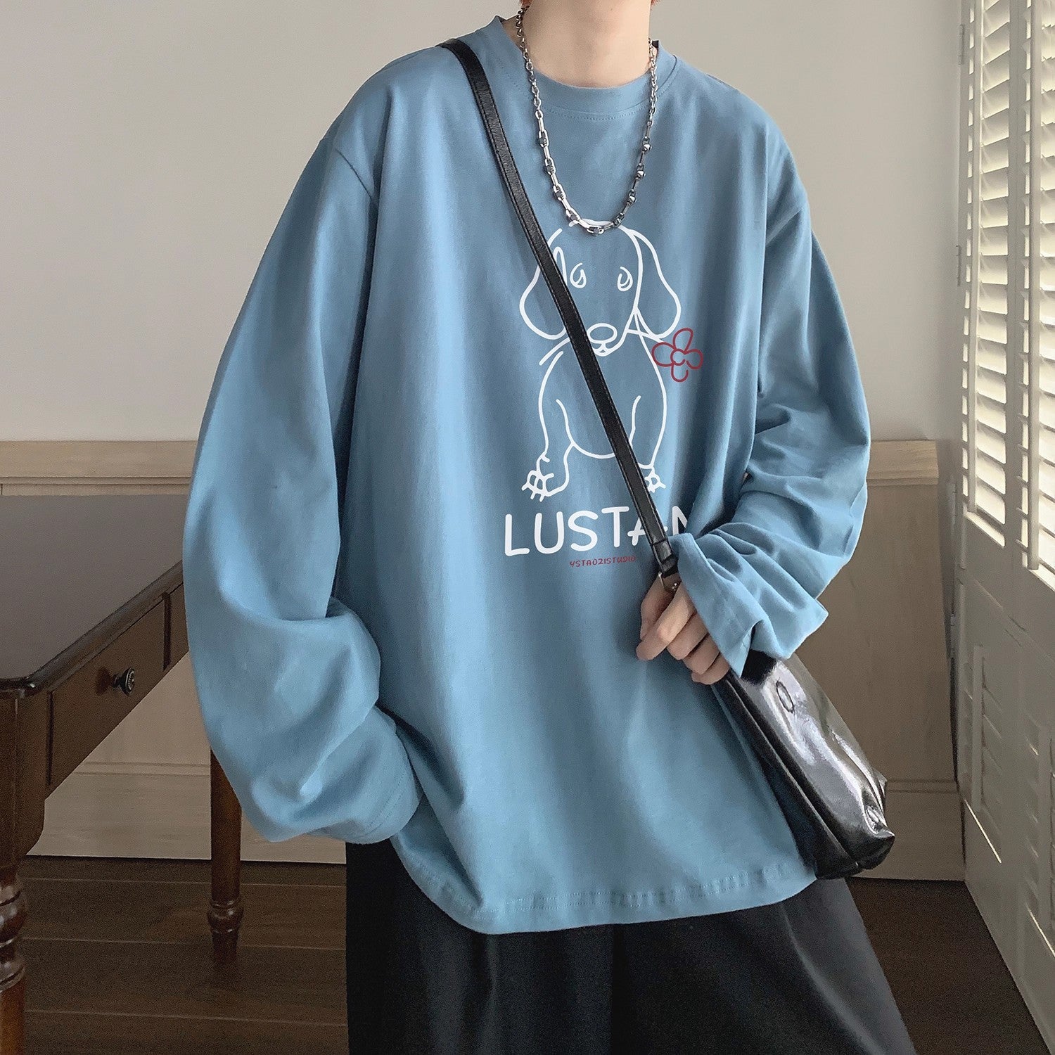 T-shirt à manches longues imprimé pour chiot de dessin animé