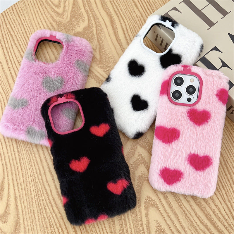Japon Et Corée du Sud Plush Loveving Coeur Phone Case