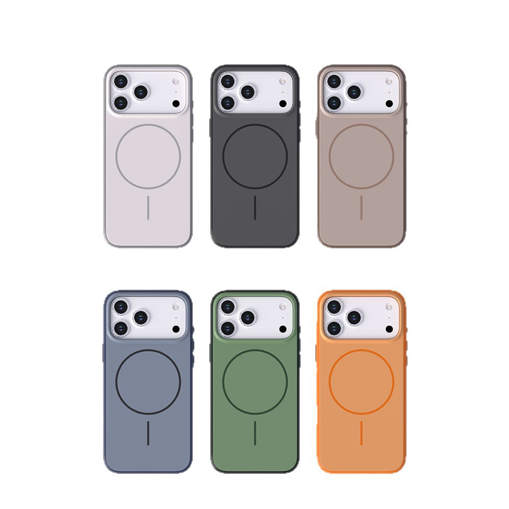 Aspiration magnétique de la peau bicolore AI Photo Button Phone Case