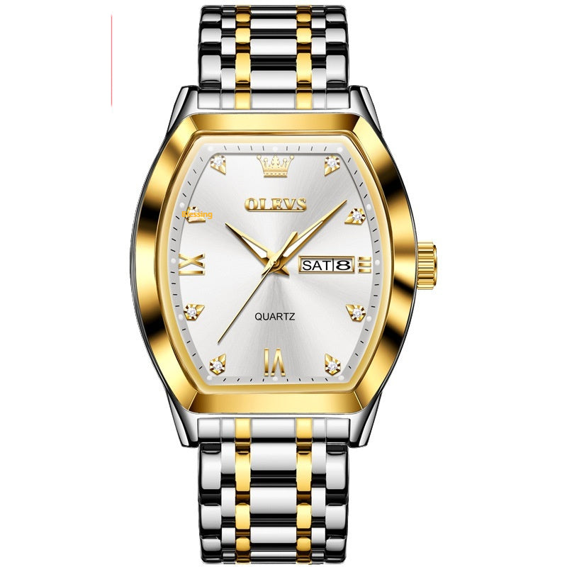 Quartz Barrel Business authentique montre homme