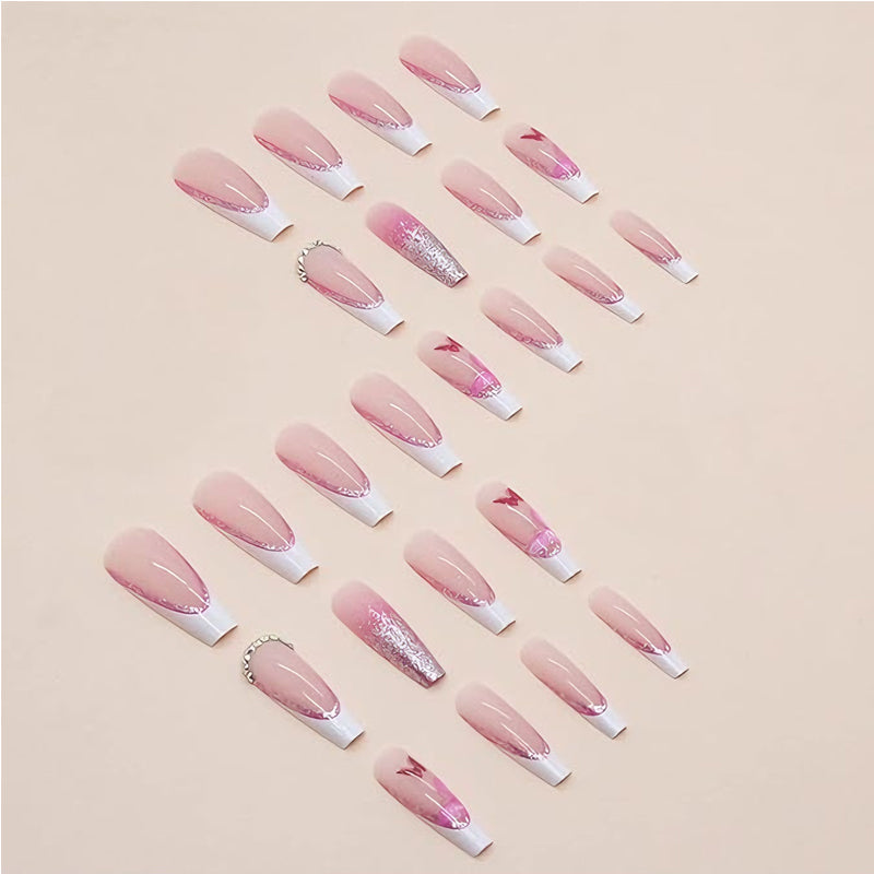 24 PCS Glitter poudre papillon ongles art