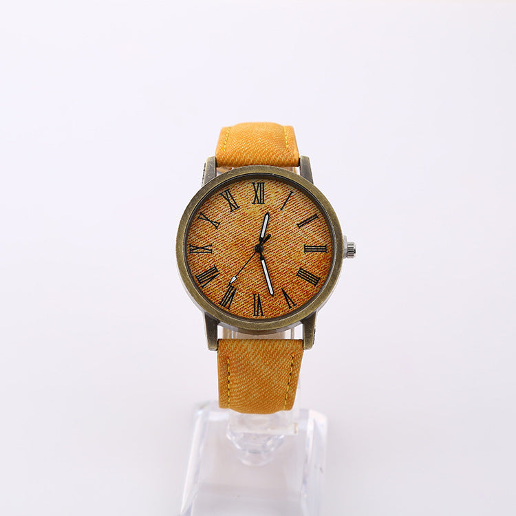 Montre Quartz Ceinture Denim Casual Femme