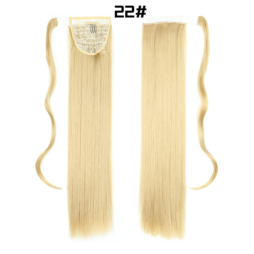 European And American Long Straight Cheveux Velcro Ponytail