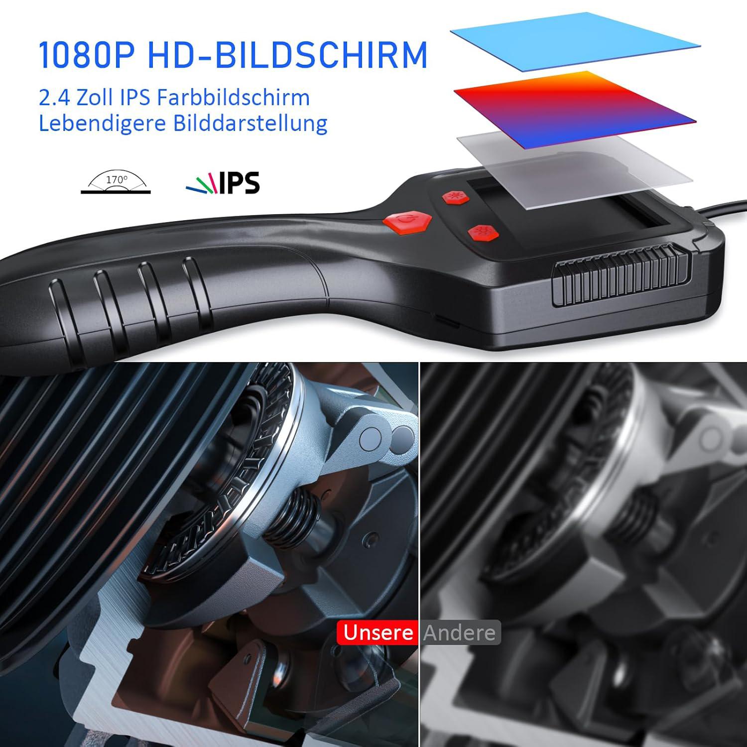 Caméra d'endoscope étanche HD double-Lens avec lumières intégrées