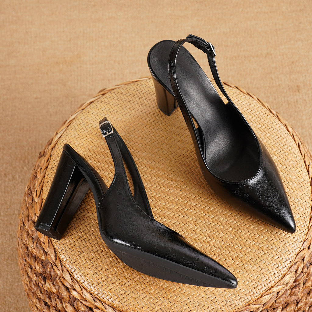 Chaussures à dos pointu de style français pour femmes