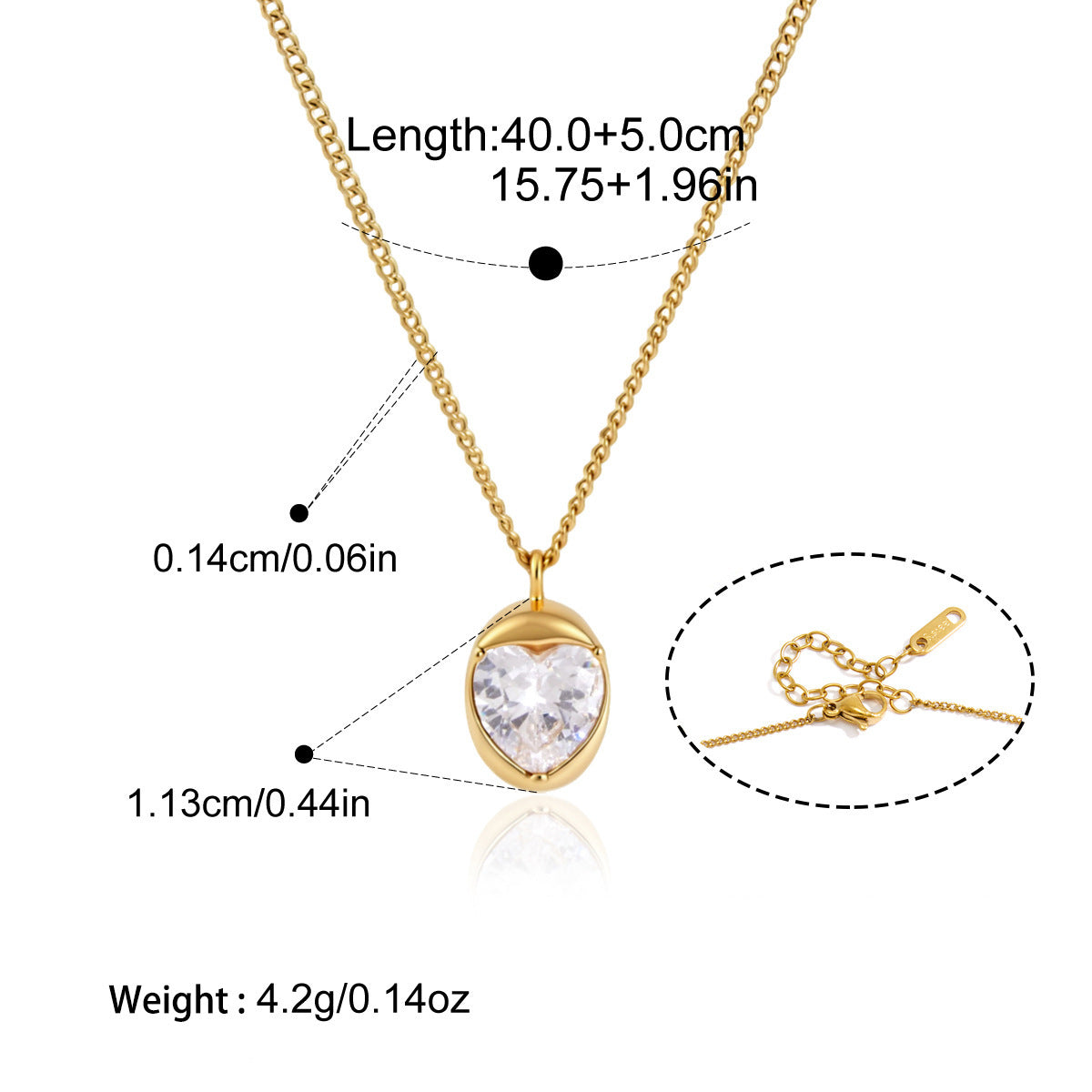 Pendentif en acier au titane Zircon
