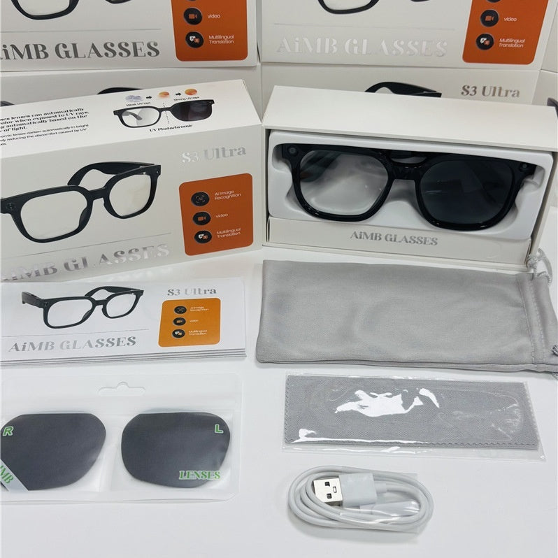 Lunettes de soleil intelligentes AIMB-S3ultra avec vidéo de photo d'appel vocal Et l'enregistrement audio