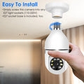 1Pc E27 WiFi Ampoule Caméra 1080P FHD WiFi IP Pan Tilt Caméra de surveillance de sécurité avec deux-