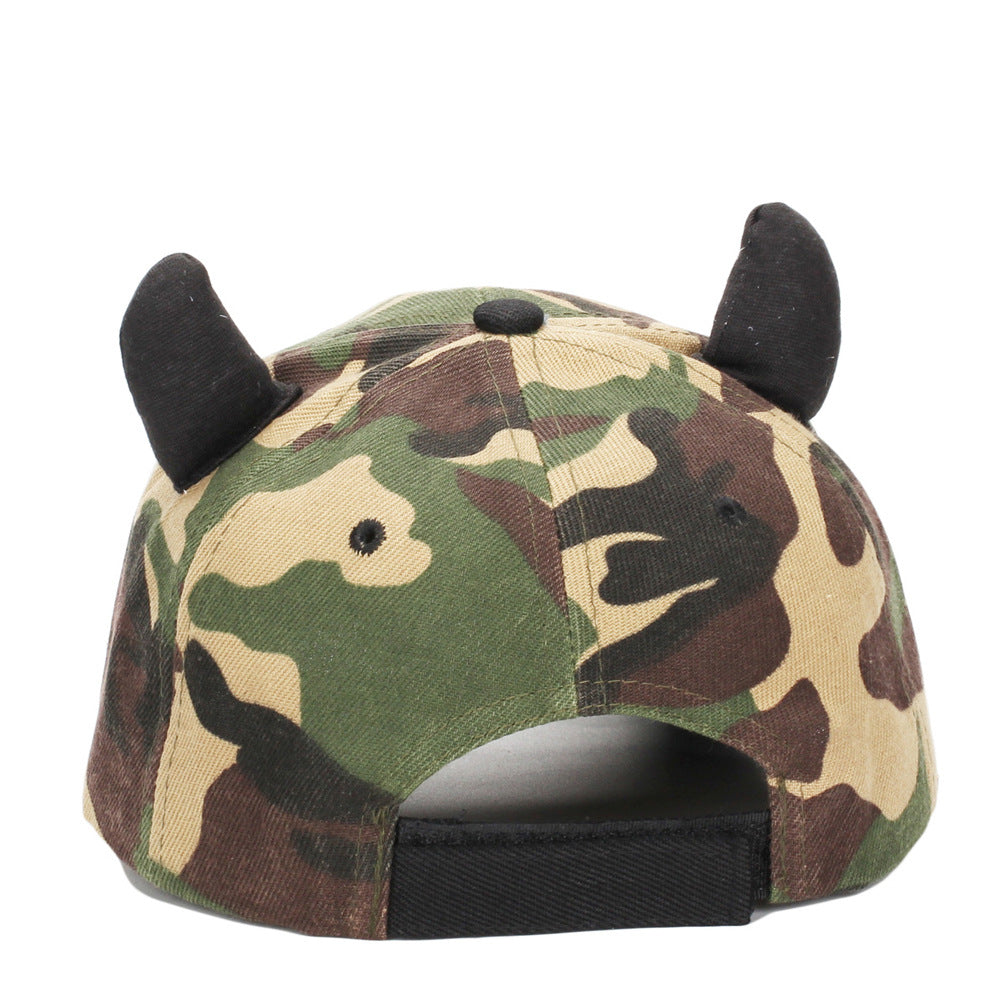 Pattern de camouflage pour hommes Trois dimensions en forme de corne Casual Street Hip-hop Style Basebal