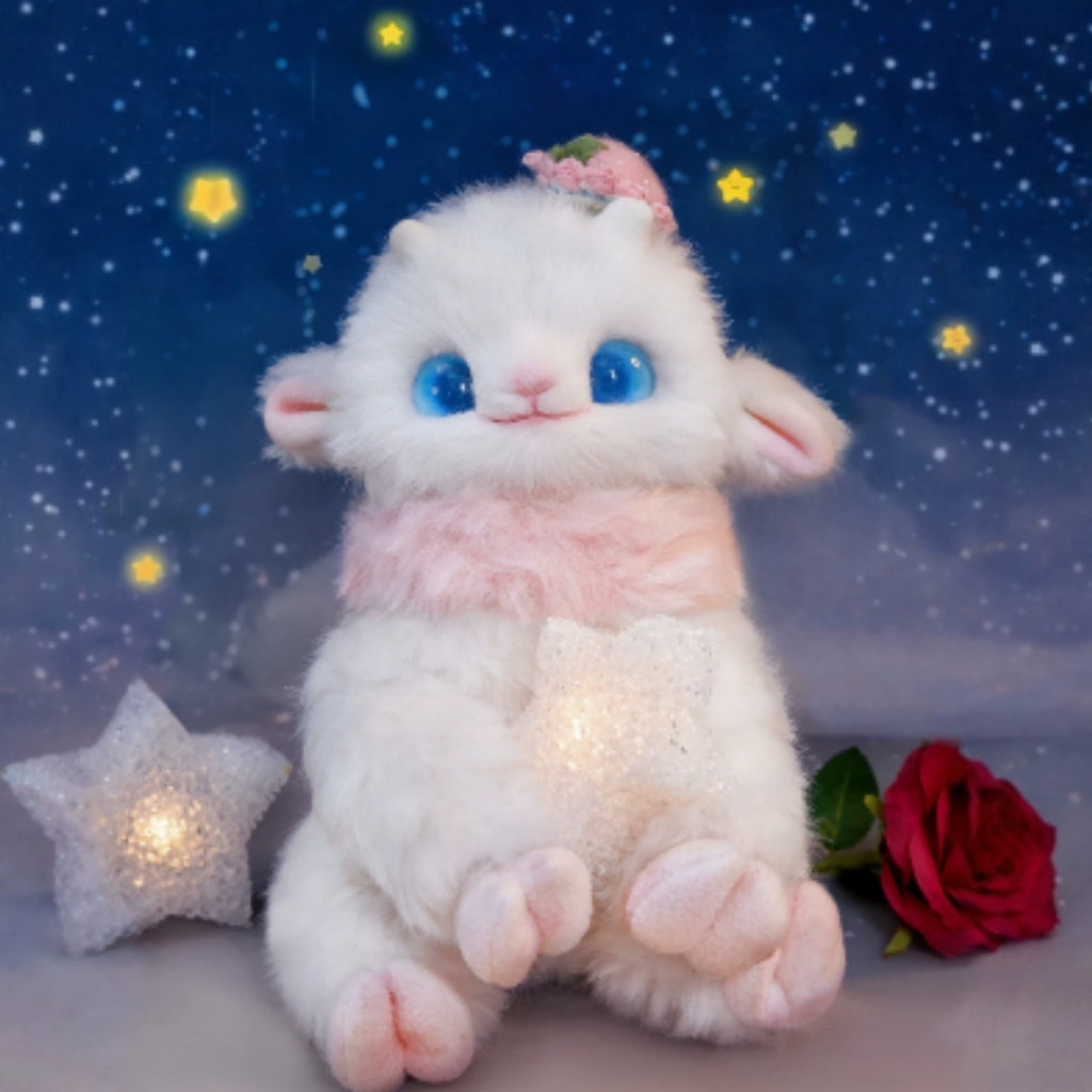 Blue Eyed Luna Sheep Original Handmade Healing Skeleton Plush