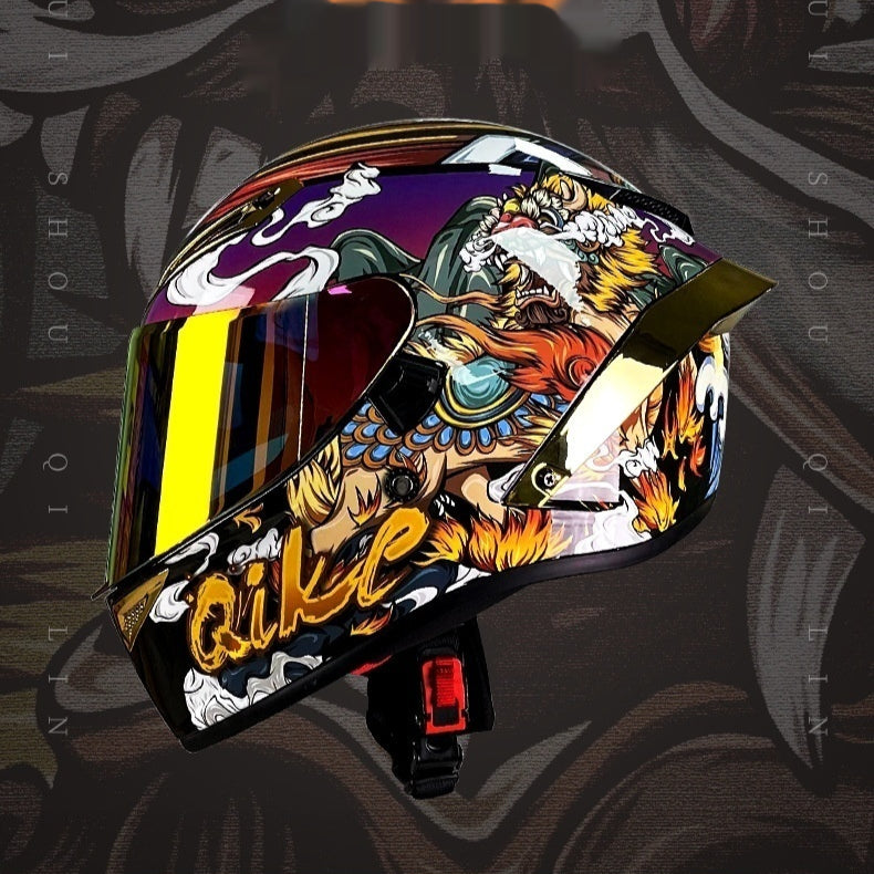 Universal Double Lens Grand casque de queue Bluetooth Moto Knight