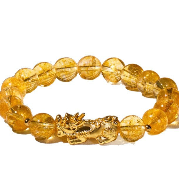 Yellow crystal bracelet with color enhancement