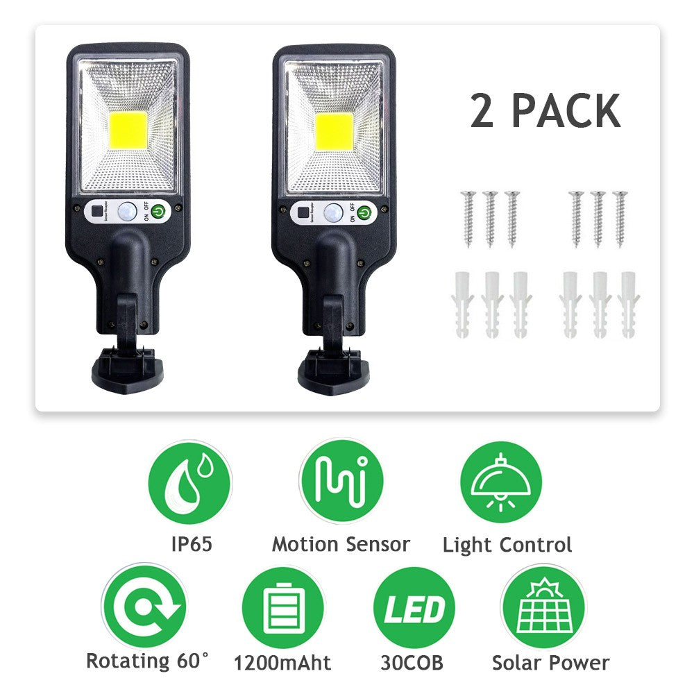 2Pack Étanche LED Solar Powered Light PIR Motion Sensor Outdoor Lamp Garden