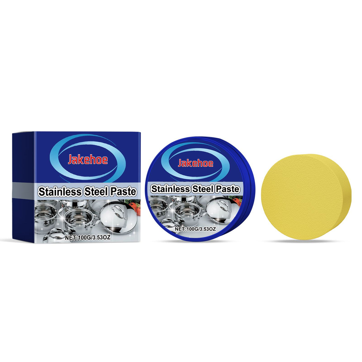 JAKEHOE Kit de pâte de nettoyage en acier inoxydable