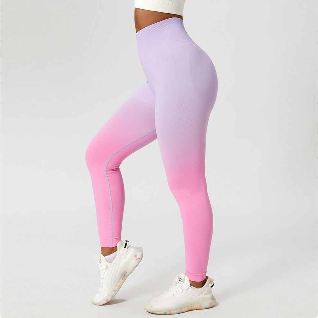 Gradient Fitness High Waist Sportswear Tight Pantalons extérieurs