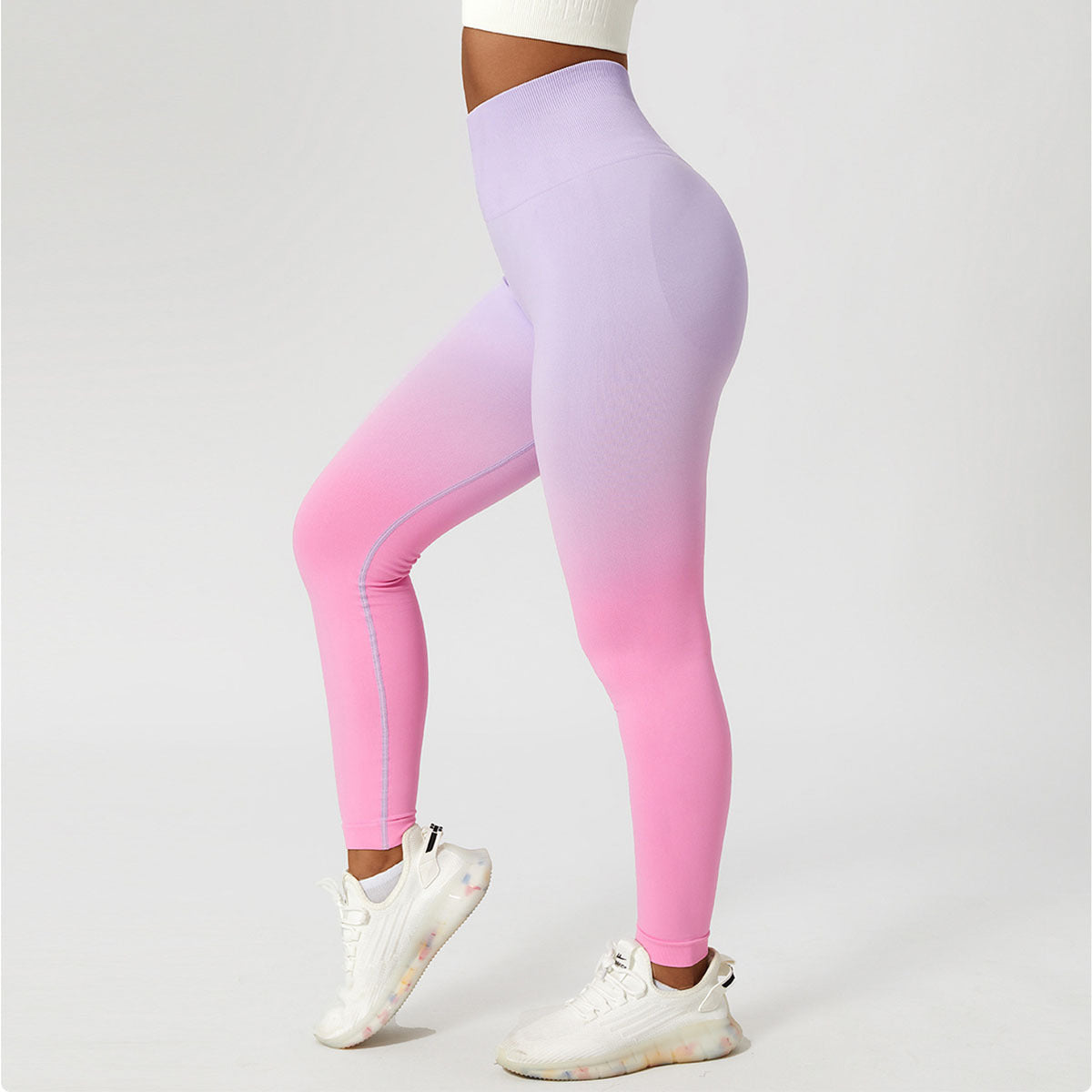 Gradient Fitness High Waist Sportswear Tight Pantalons extérieurs