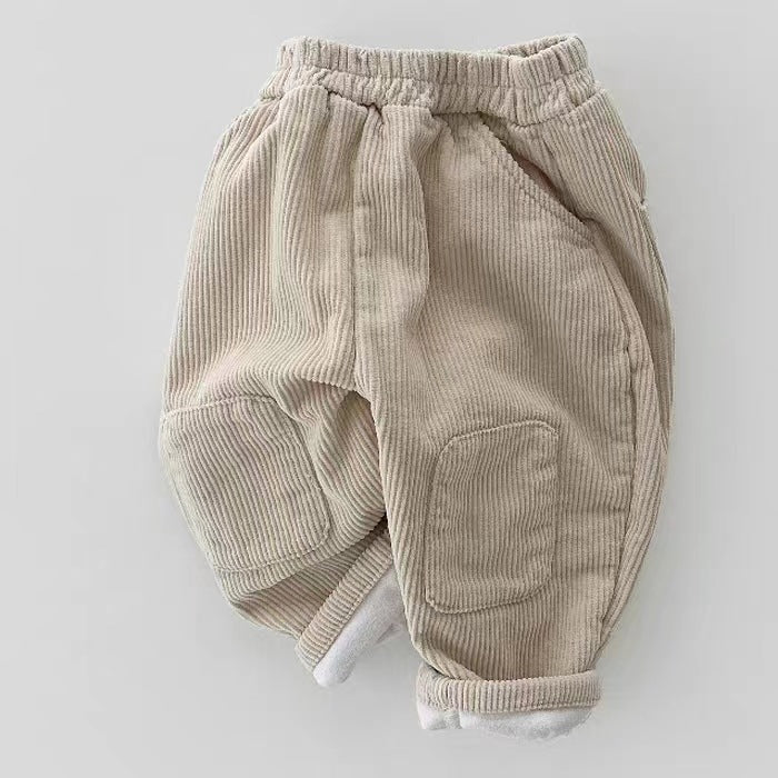 Pantalons de patch doublés d'une bande de Corduroy