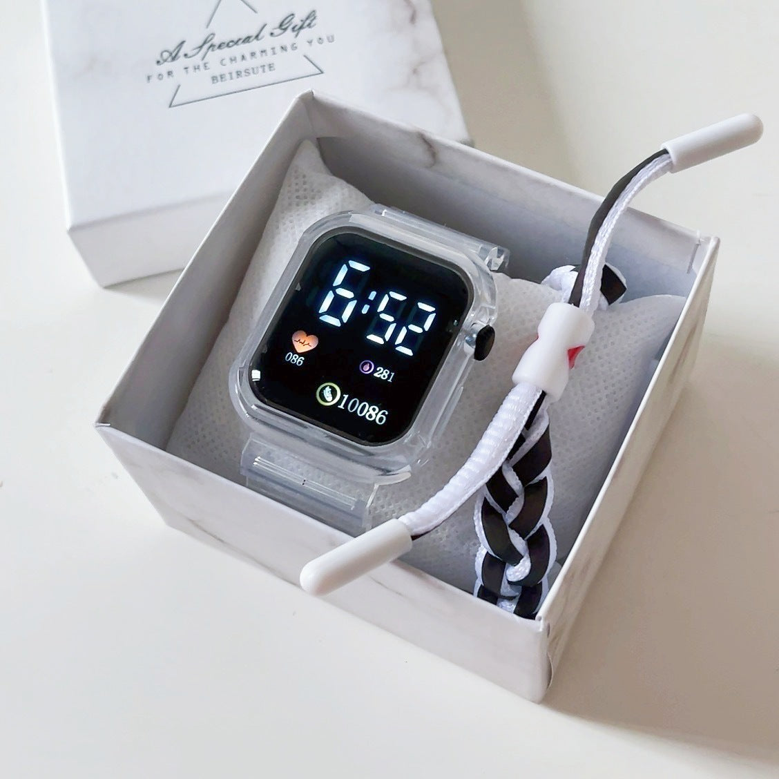 Montre électronique à LED carrée