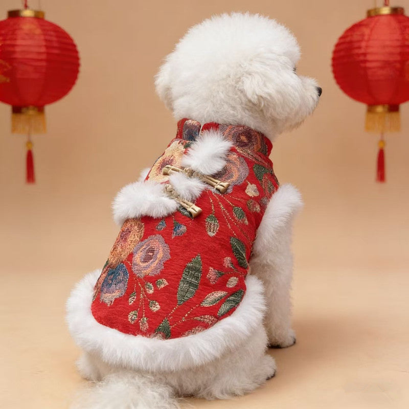 Vintage-Print Chinese Traditional Style Animal Year Outfit