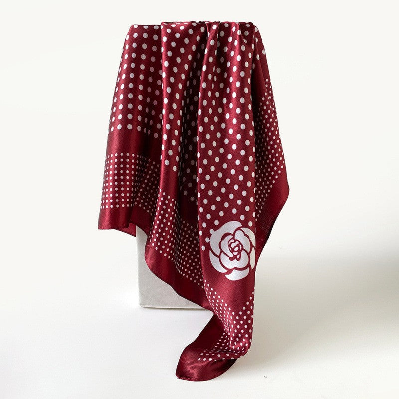 Polka-dot Imprimer Headscarf Femmes Faux Écharpe en soie