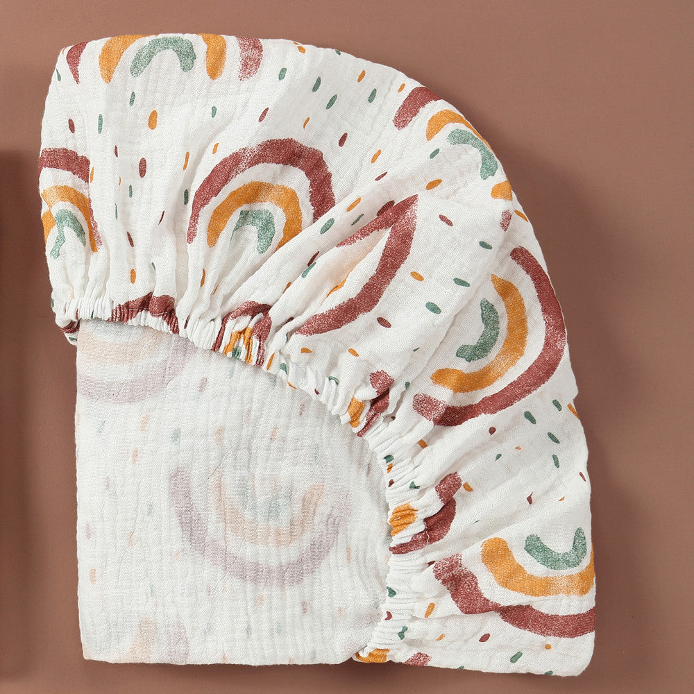 Feuille de gauze en coton intégral, imprimée pour bébé européenne et américaine