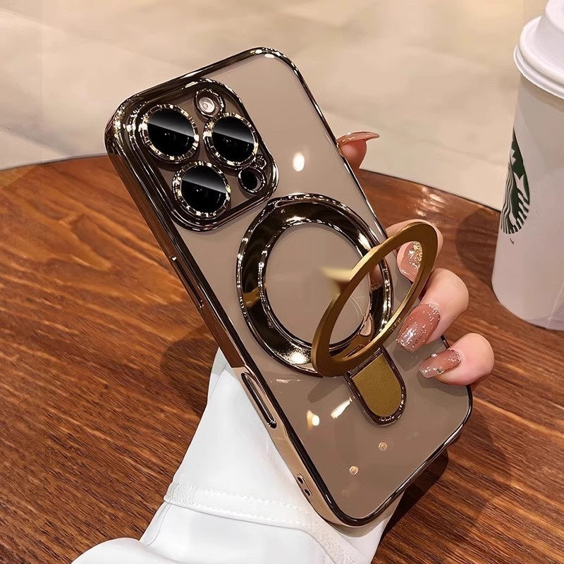 Boîtier de téléphone à aspiration magnétique électroplaqué