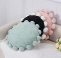 Pomme ronde Pom Fringe en peluche Oreiller à lancer