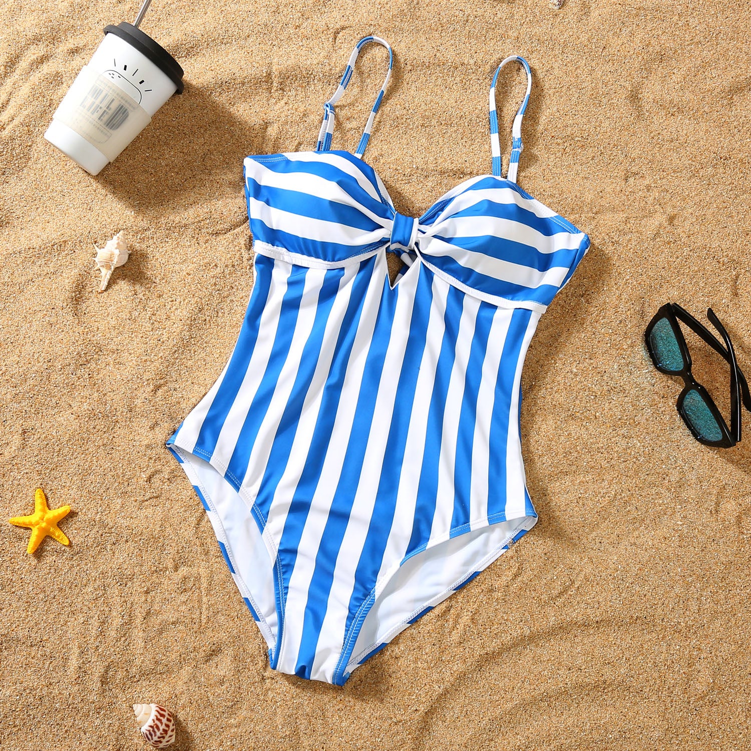 Maillot de bain Bikini bleu et blanc
