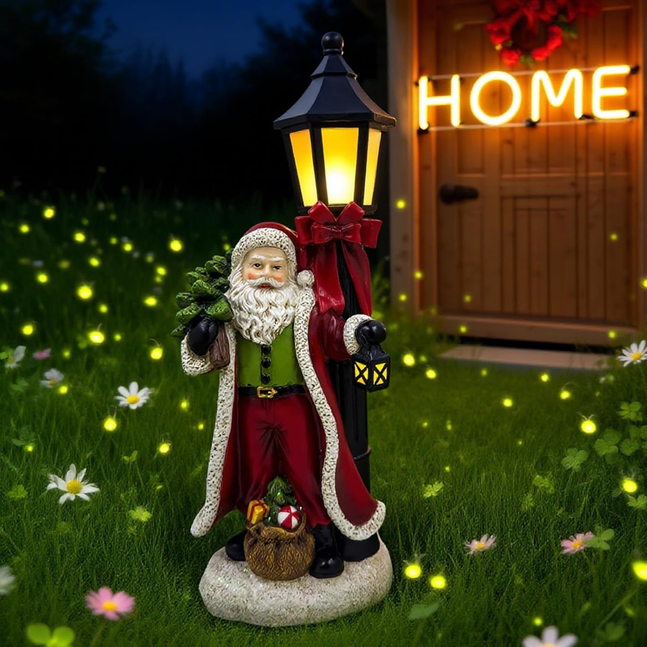 Noël Père Noël lumière pour Noël décoration de fête arbre d'ornement Claus Snowy lampe de sol Wint