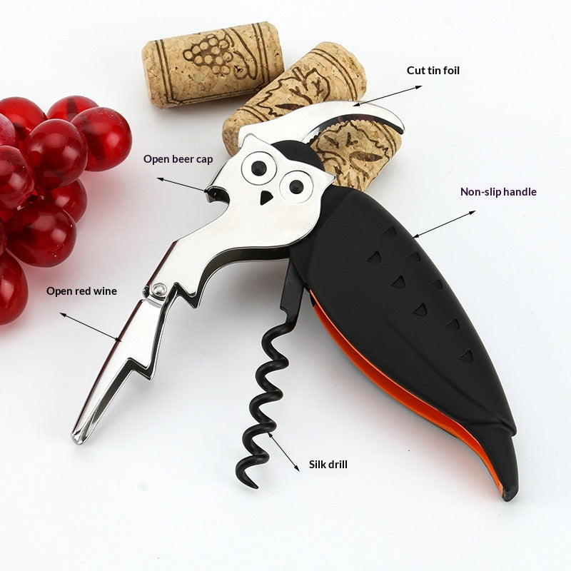 Chouette créative et vin de hippocampe Tire-bouchon en acier inoxydable Op de bouteille portable multifonction