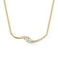 S925 Argent plaqué or Marquise Moissanite Collier courbé 45cm D Couleur VVS1 Single Side