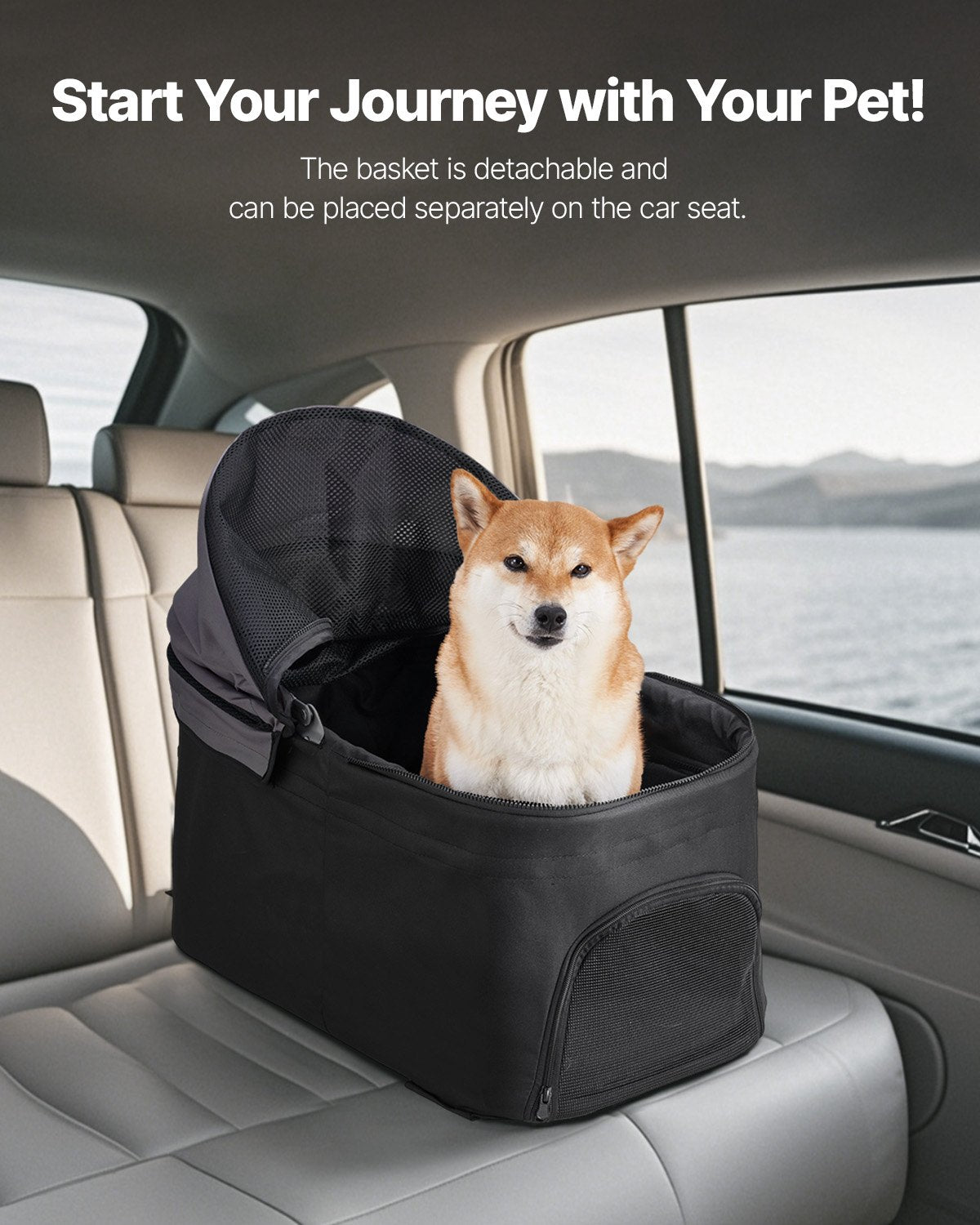 Poussette pour animaux de compagnie pliable 4 roues Poussette pour chiens Détaché jusqu'à 35 livres