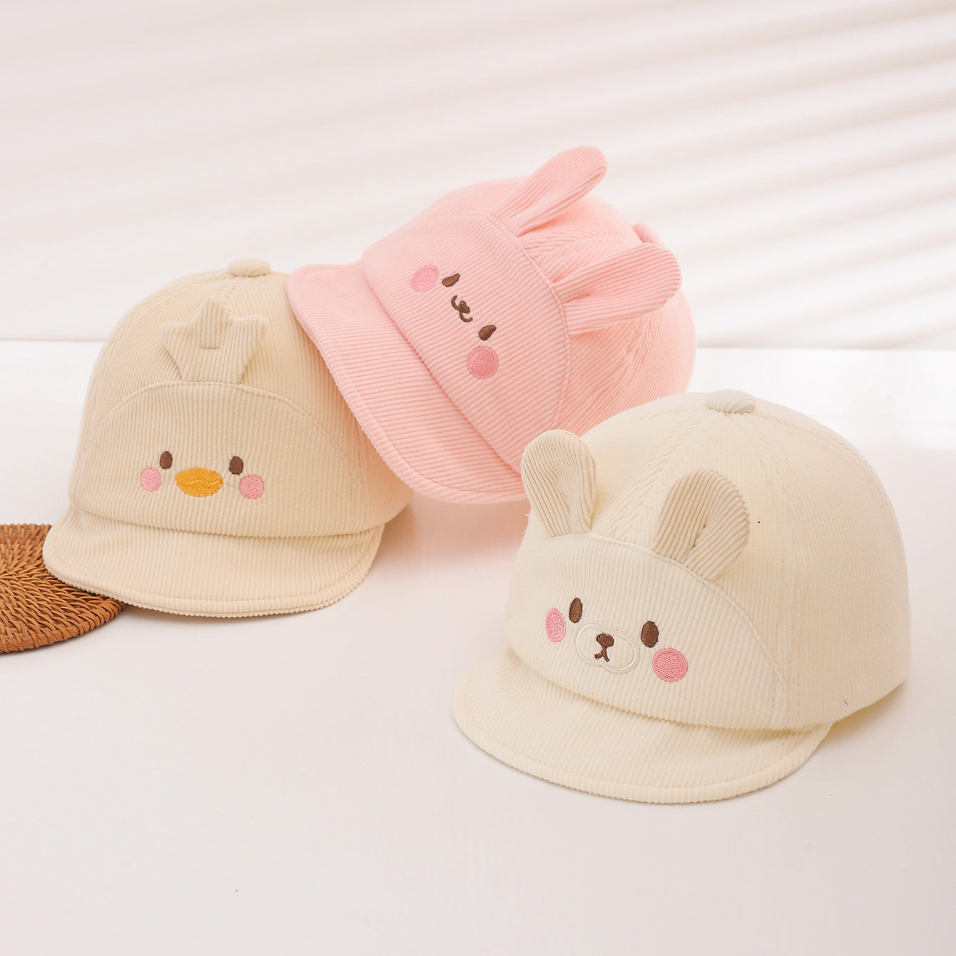 Style Baby coton Flannel Soft-brimmed Casquette de baseball avec cartoon mignon broderie pour animaux de compagnie pour S