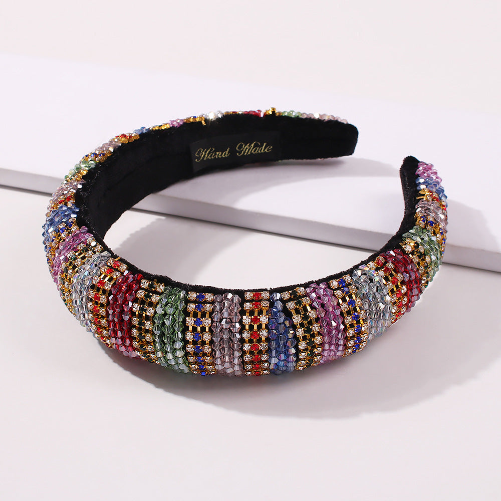 Baroque Couleur Strass Tassel Luxe Prom Catwalk Accessoires pour cheveux de rue